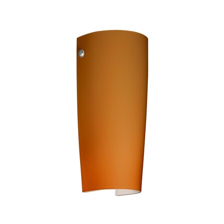 Besa Lighting Tomas Wall Sconce, Amber Matte, Satin Nickel Cap Finish, 1x75W Incandescent 704180-SN